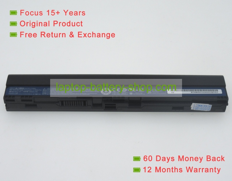 Acer AL12B32, AL12X32 14.8V 2500mAh replacement batteries - Click Image to Close