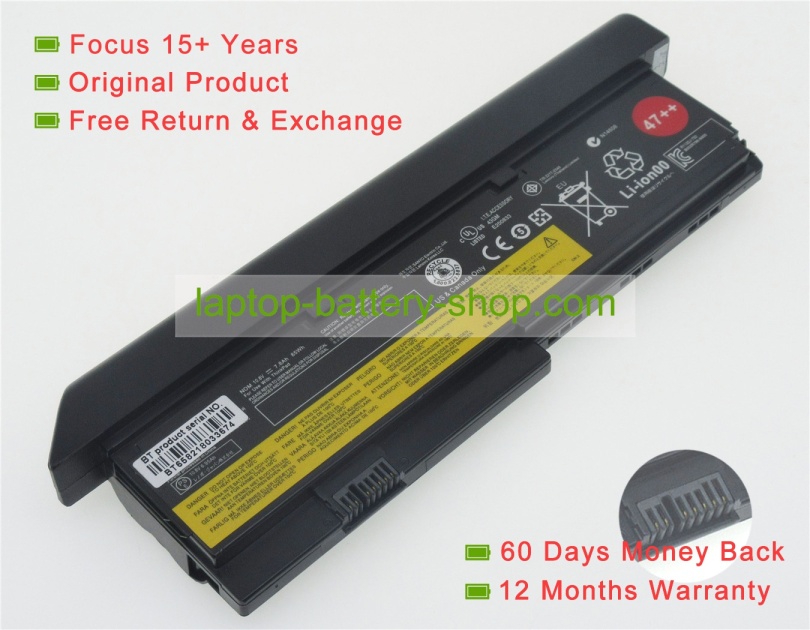 Lenovo 43R9255, 43R9254 10.8V 7800mAh replacement batteries - Click Image to Close