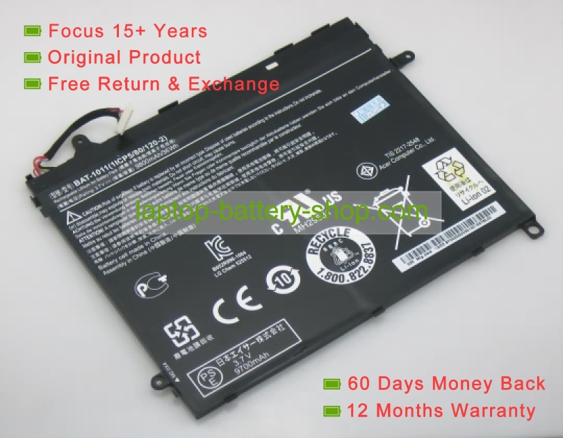 Acer BAT-1011, BAT1011 3.7V 9800mAh replacement batteries - Click Image to Close