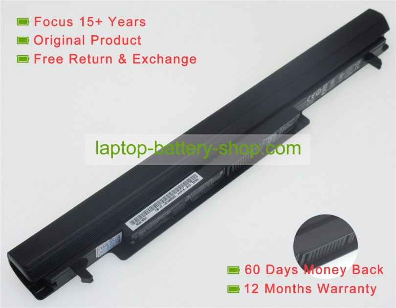 Asus A41-K56, A31-K56 15V 2950mAh replacement batteries - Click Image to Close