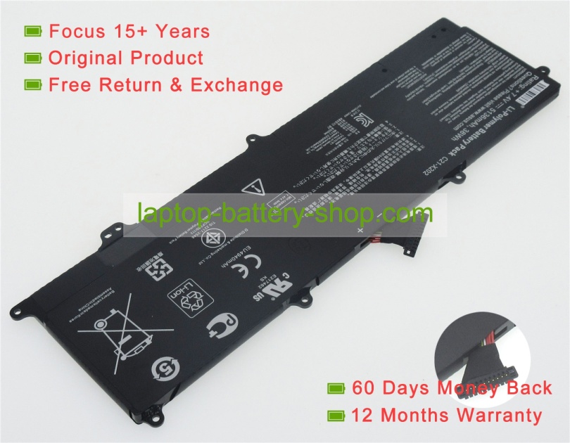 Asus C21-X202, VivoBook Q200 7.4V 5136mAh replacement batteries - Click Image to Close