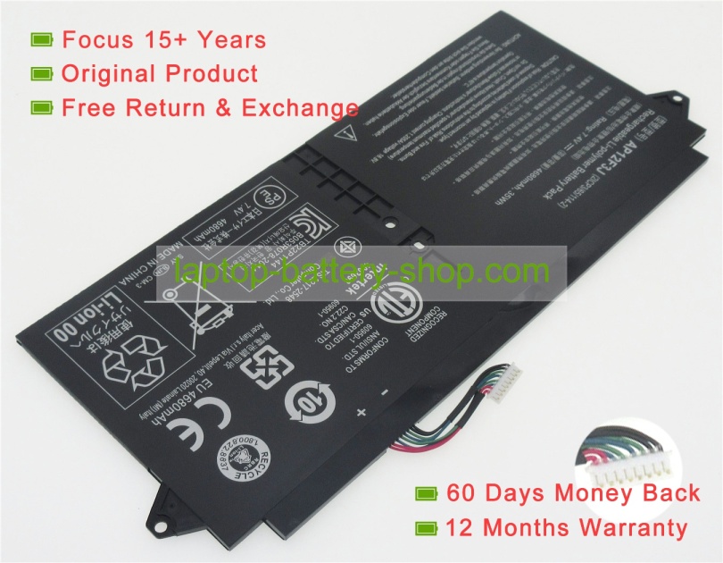 Acer AP12F3J 7.4V 4680mAh replacement batteries - Click Image to Close