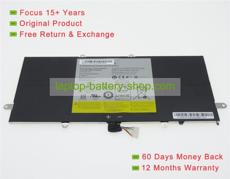 Lenovo L11M4P13, 4ICP4/56/120 14.8V 2840mAh original batteries - Click Image to Close