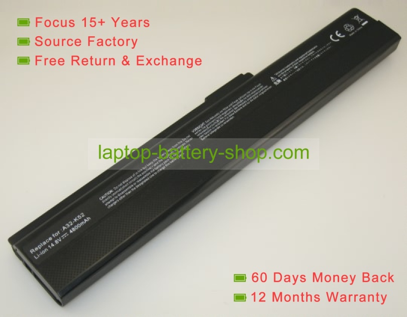 Asus A32-K52, A42-K52 14.4V 4400mAh replacement batteries - Click Image to Close