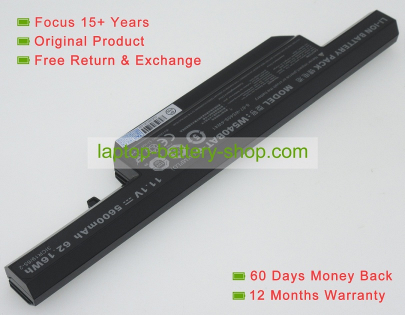 Clevo W540BAT-6, 6-87-W540S-4W41 11.1V 5600mAh replacement batteries - Click Image to Close