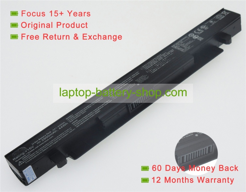 Asus A41-X550, A41-X550A 14.4V 2600mAh replacement batteries - Click Image to Close