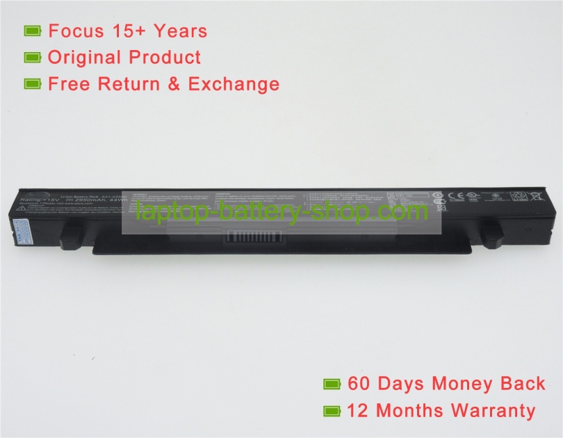 Asus A41-X550, A41-X550A 14.4V 2600mAh replacement batteries - Click Image to Close