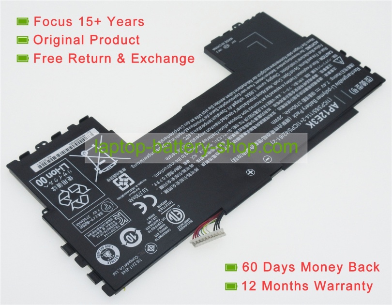 Acer 11CP5/42/61-2, AP12E3K 11-inch 7.4V 3790mAh replacement batteries - Click Image to Close