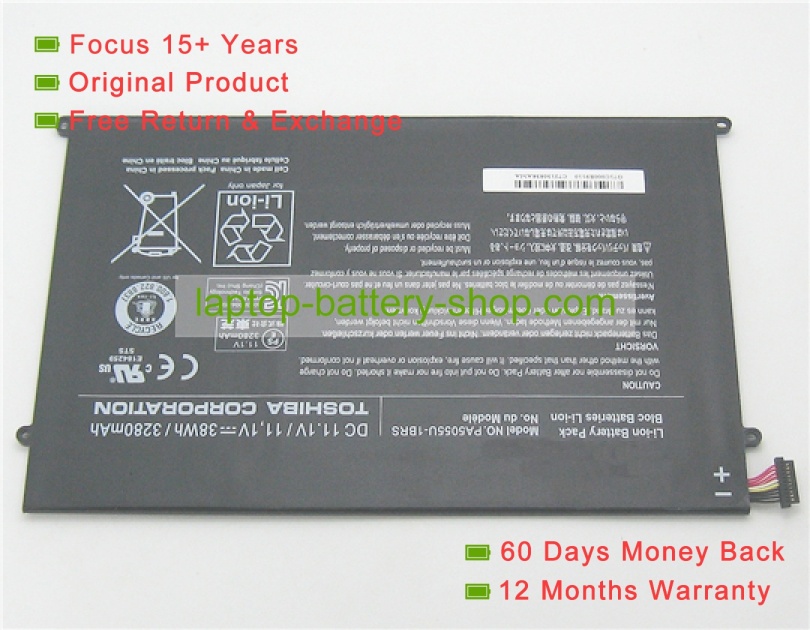 Toshiba PA5055, PA5055U-1BRS 11.1V 3280mAh replacement batteries - Click Image to Close