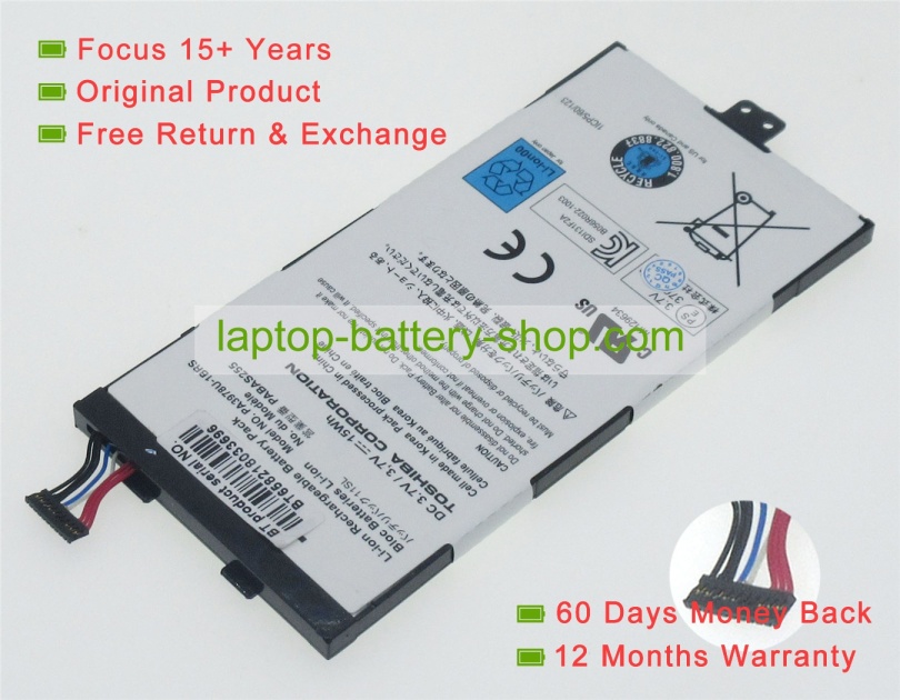 Toshiba PA3978U-1BRS, PABAS255 3.7V 3700mAh replacement batteries - Click Image to Close