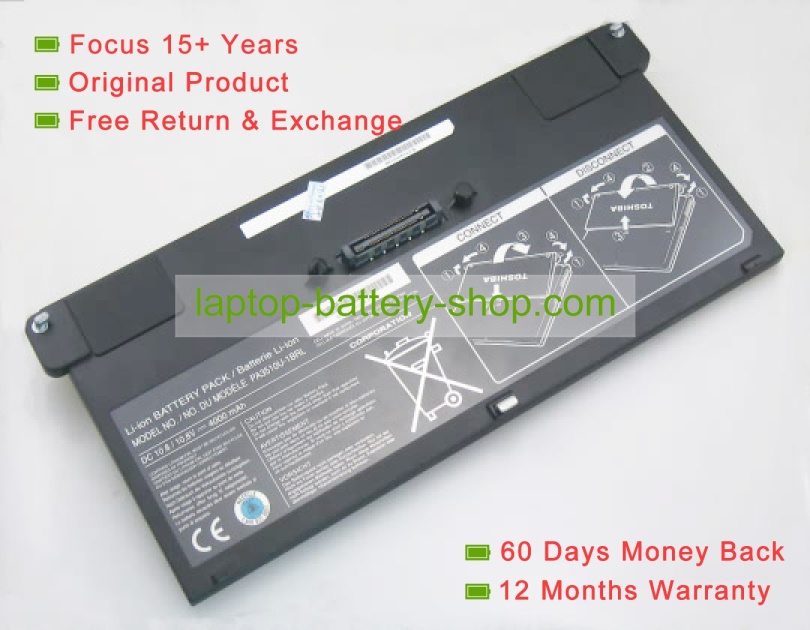 Toshiba PA3510U-1BRL, PABAS089 10.8V 4000mAh replacement batteries - Click Image to Close