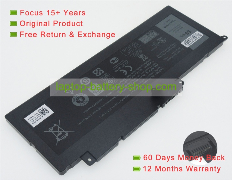 Dell F7HVR, G4YJM 14.8V 3950mAh replacement batteries - Click Image to Close