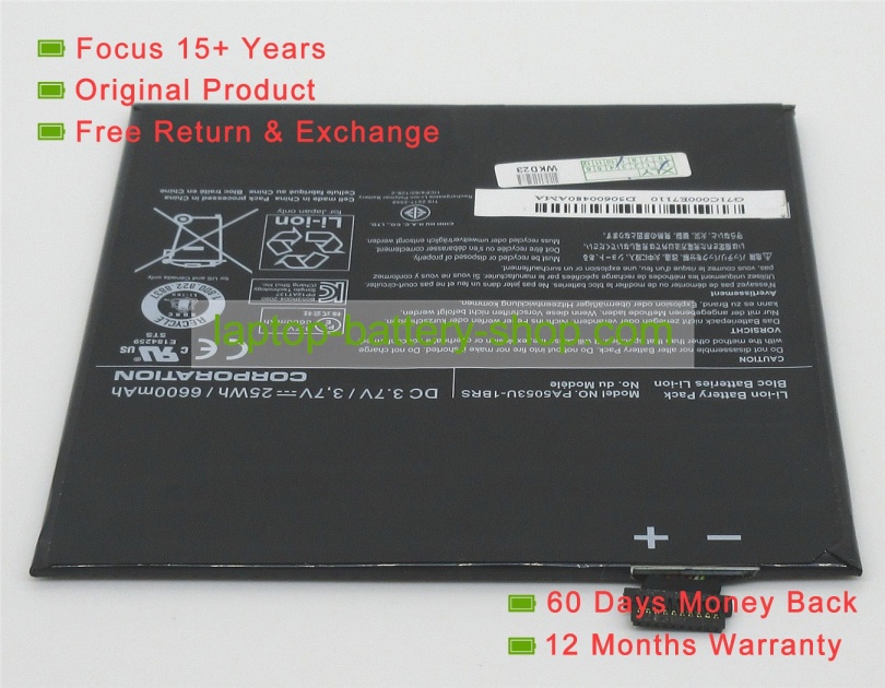 Toshiba PA5053U-1BRS 3.7V 6600mAh replacement batteries - Click Image to Close