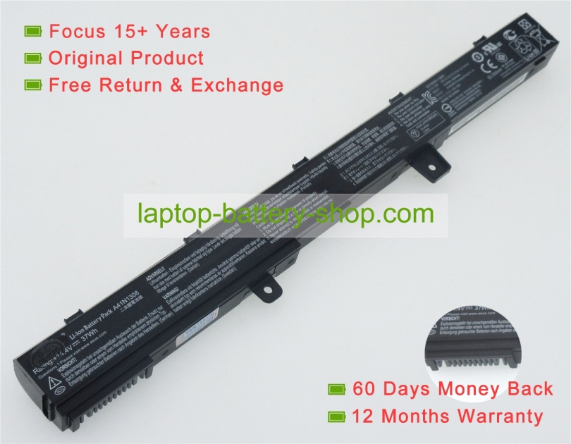 Asus A41N1308, 0B110-00250100 14.4V 2500mAh replacement batteries - Click Image to Close