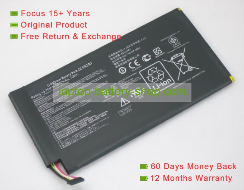 Asus c11-me301t 3.75V 5070mAh replacement batteries - Click Image to Close