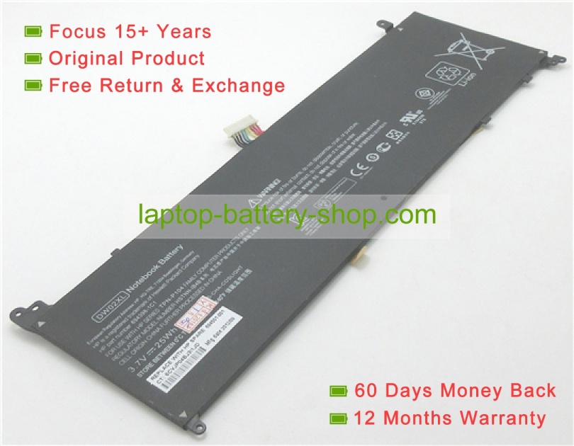 Hp DW02XL, 694501-001 3.7V 6560mAh replacement batteries - Click Image to Close