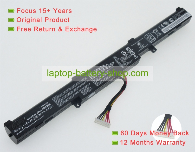 Asus A41-X550E, 0B110-00220000 15V 2950mAh replacement batteries - Click Image to Close