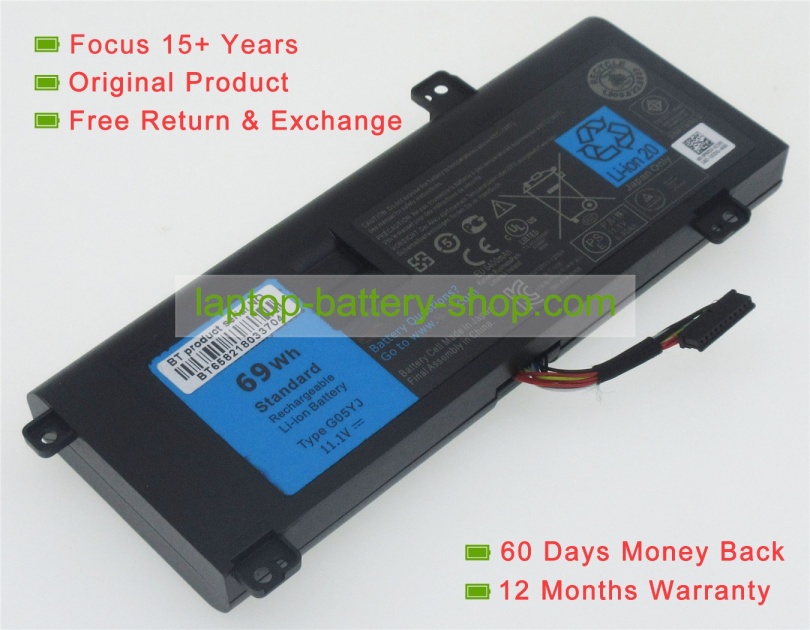 Dell G05YJ, Y3PN0 11.1V 6400mAh replacement batteries - Click Image to Close