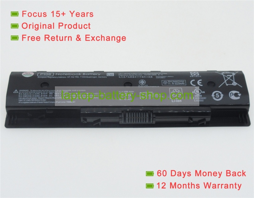 Hp P106, 710417-001 10.8V 5225mAh replacement batteries - Click Image to Close