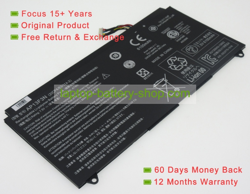 Acer AP13F3N, 2ICP4/63/114-2 7.5V 6280mAh replacement batteries - Click Image to Close