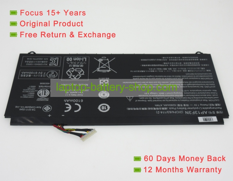 Acer AP13F3N, 2ICP4/63/114-2 7.5V 6280mAh replacement batteries - Click Image to Close