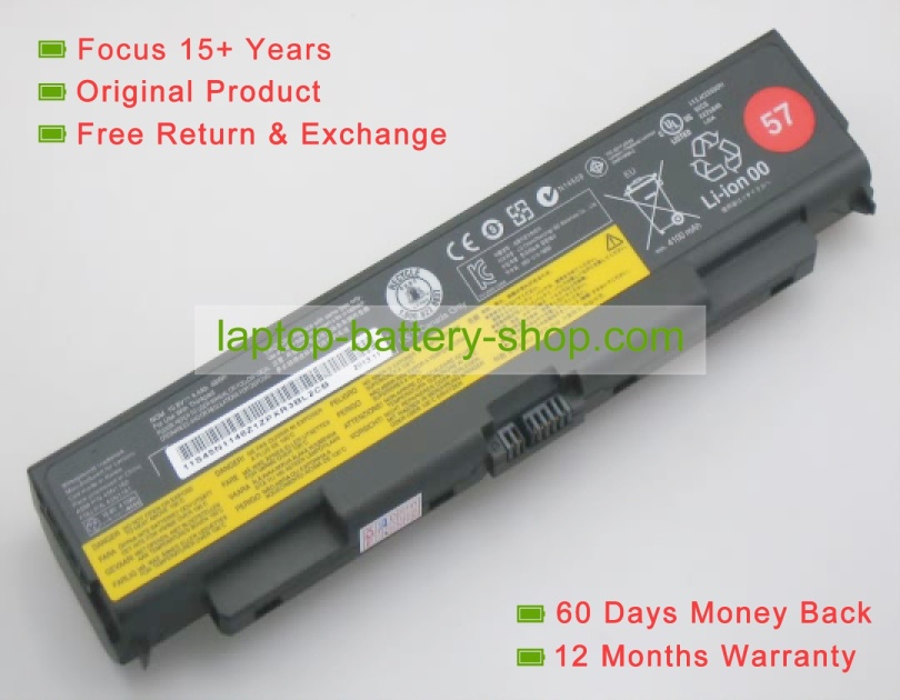 Lenovo 0A36302, 45N1153 10.8V 4400mAh replacement batteries - Click Image to Close