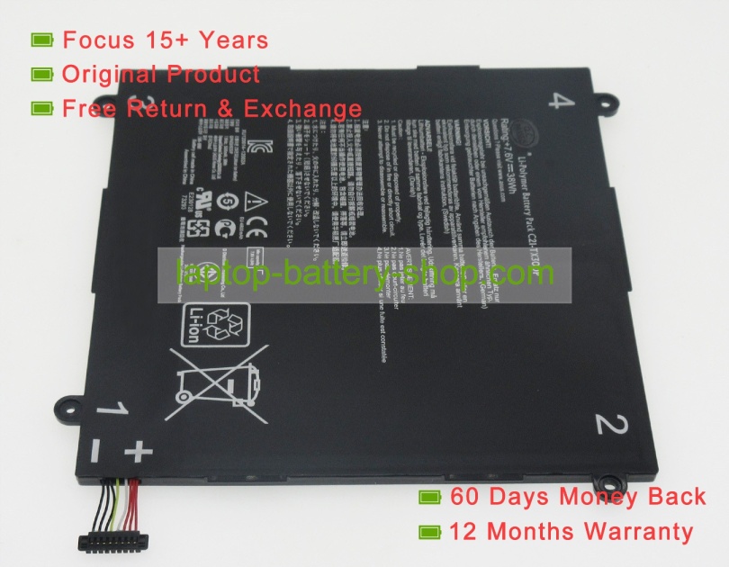 Asus C21-TX300P, 0B200-00310200 7.6V 5000mAh replacement batteries - Click Image to Close
