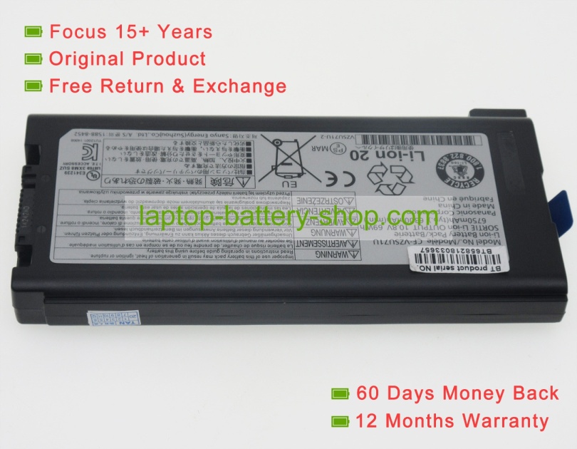 Panasonic CF-VZSU46U, CF-VZSU72U 10.8V 6750mAh replacement batteries - Click Image to Close