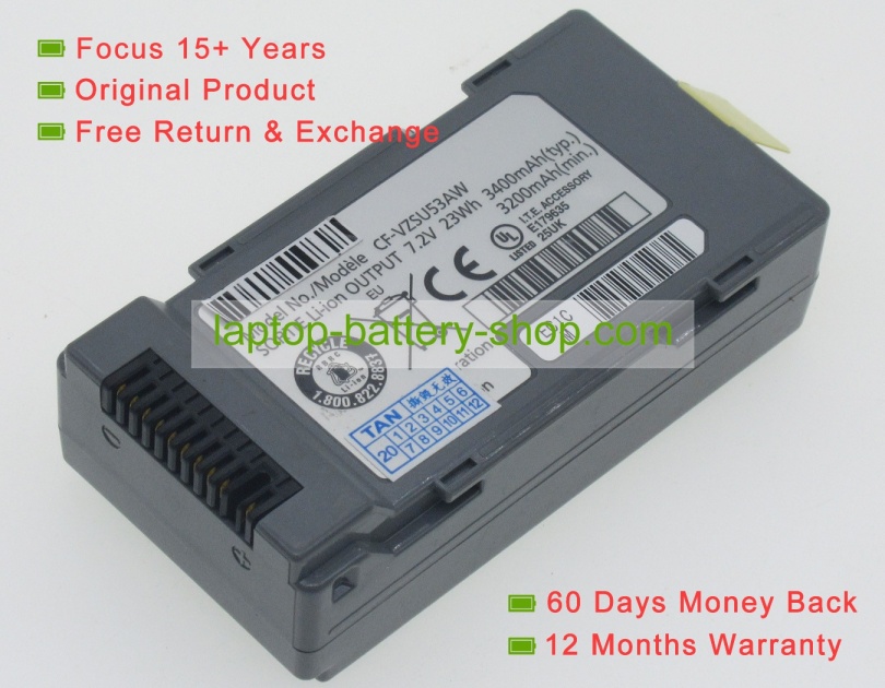 Panasonic CF-VZSU53, CF-VZSU53AW 7.2V 2900mAh replacement batteries - Click Image to Close