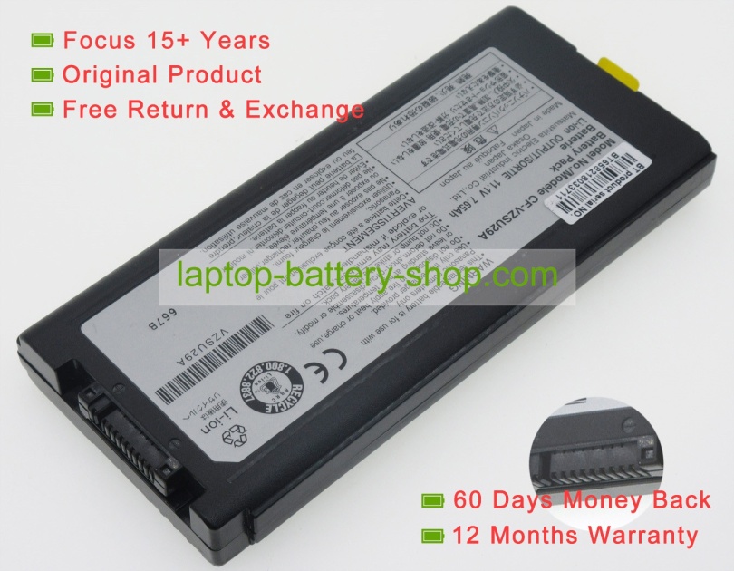 Panasonic CF-VZSU29, CF-VZSU29A 11.1V 6600mAh replacement batteries - Click Image to Close