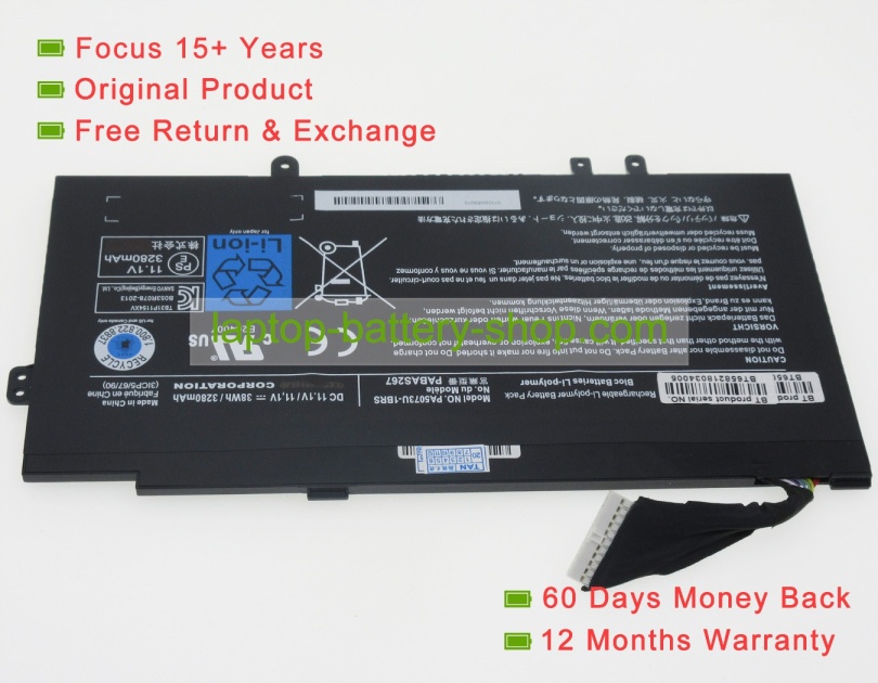 Toshiba PA5073U-1BRS, PABAS267 11.1V 3280mAh replacement batteries - Click Image to Close