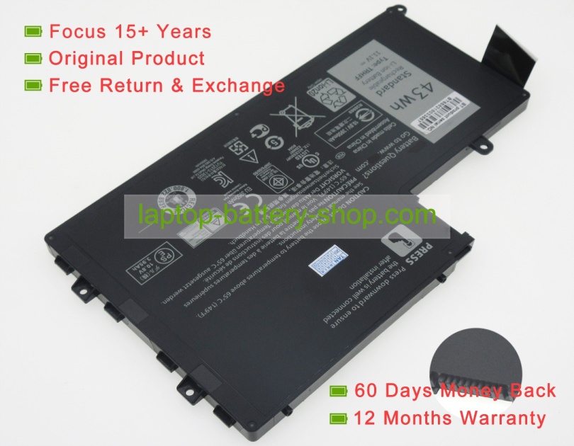 Dell TRHFF, 1V2F6 11.1V 3800mAh replacement batteries - Click Image to Close