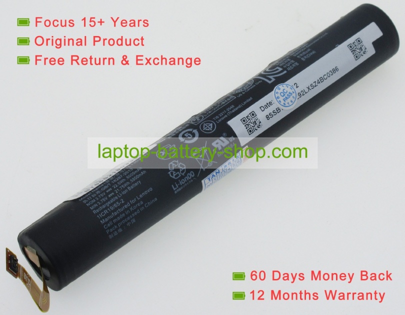 Lenovo L13D2E31, 1ICR18/65-2 3.75V 6000mAh replacement batteries - Click Image to Close