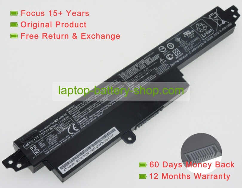 Asus A31N1302, A31LM9H 11.25V 3000mAh replacement batteries - Click Image to Close