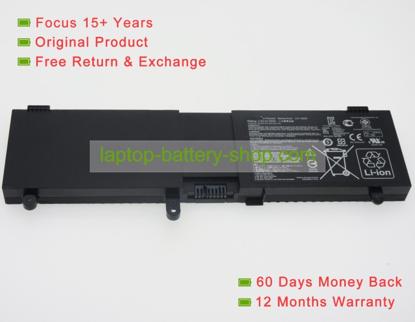 Asus C41-N550, 0B200-00390000 15V 4000mAh replacement batteries - Click Image to Close
