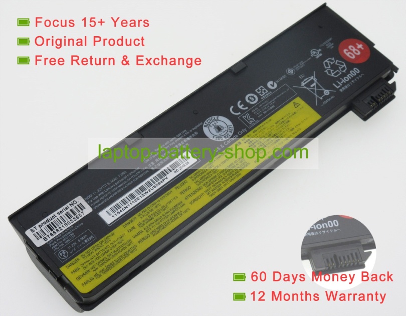 Lenovo 0C52861, 45N1124 11.22V 6600mAh replacement batteries - Click Image to Close