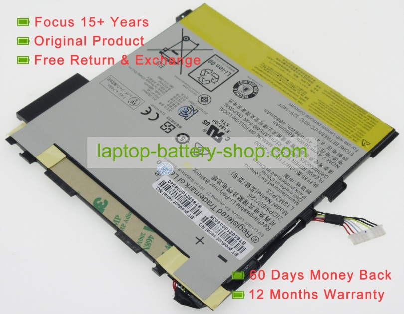 Lenovo L13M2P23, 2ICP5/66/125 7.4V 4880mAh replacement batteries - Click Image to Close