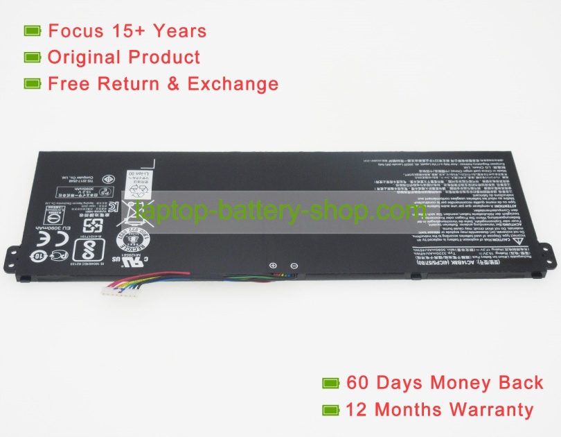 Acer 3ICP5/57/80, KT.0040G.004 15.2V 3220mAh original batteries - Click Image to Close