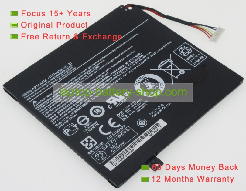 Acer AP14A8M, 1ICP4/58/102-2 3.8V 5910mAh replacement batteries - Click Image to Close