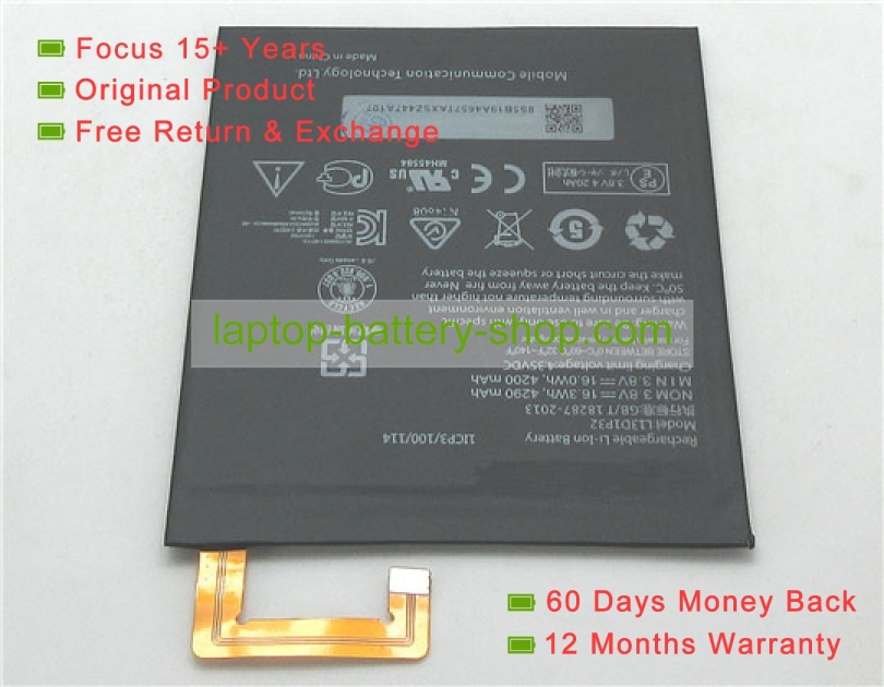 Lenovo L13D1P32, 1ICP3/100/114 3.8V 4290mAh replacement batteries - Click Image to Close