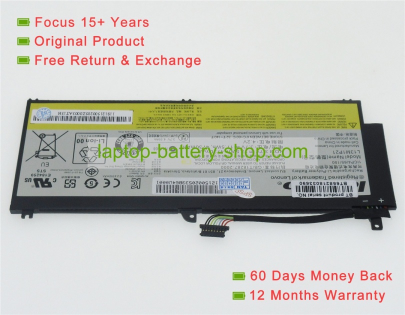 Lenovo L13M1P21, L13L1P21 3.7V 4590mAh replacement batteries - Click Image to Close