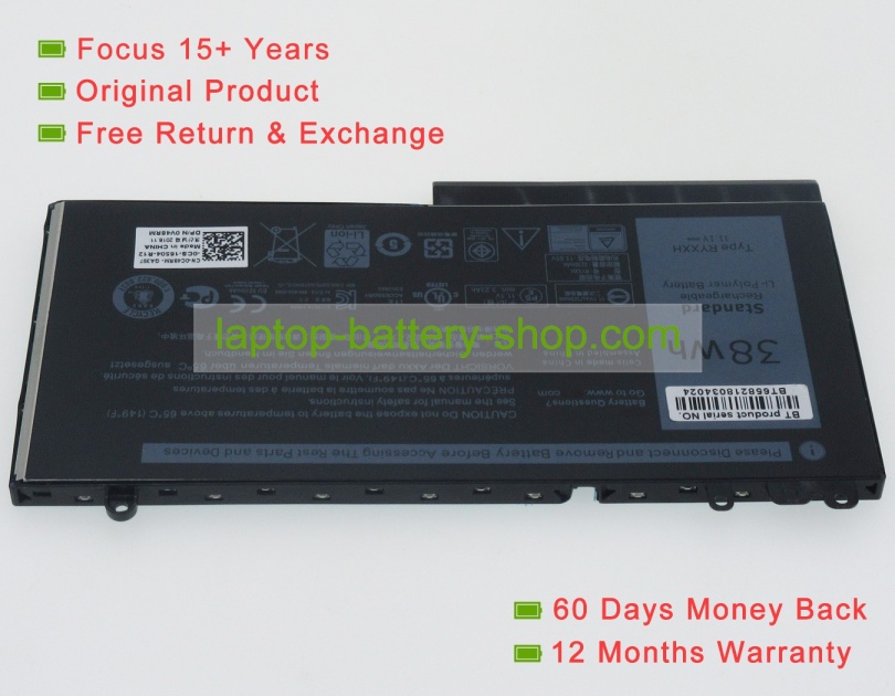 Dell RYXXH, 5TFCY 11.1V 3454mAh replacement batteries - Click Image to Close