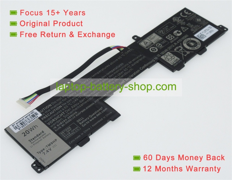 Dell TM9HP, FRVYX 7.4V 2700mAh replacement batteries - Click Image to Close