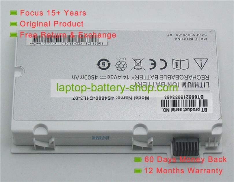 Toshiba 3S4400-C1S1-07, 3S4400-G1S2-05 14.4V 4800mAh replacement ba - Click Image to Close