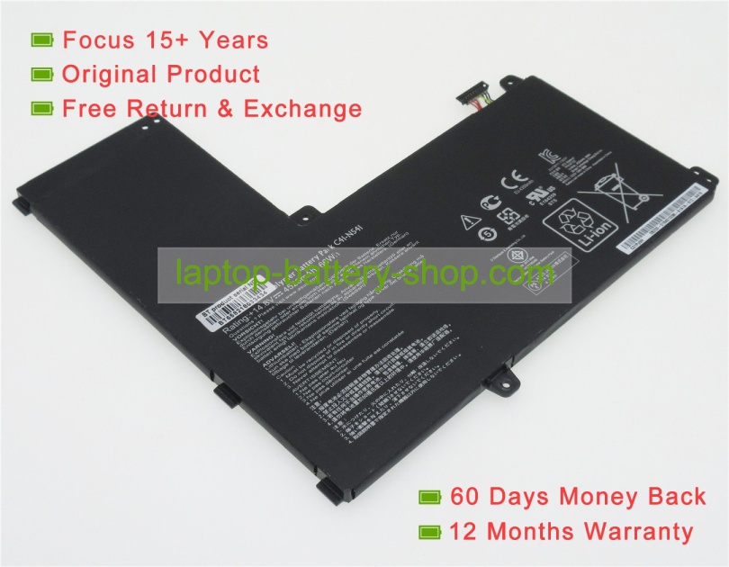 Asus C41-N541, N54PNC3 14.8V 4520mAh replacement batteries - Click Image to Close