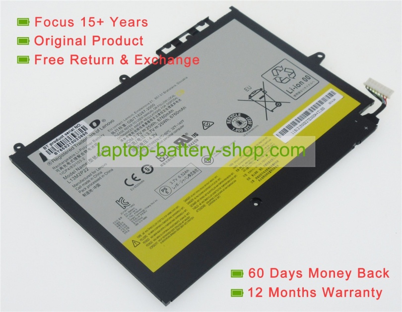 Lenovo L13M2P22, 1ICP4/83/103-2 3.7V 6760mAh replacement batteries - Click Image to Close