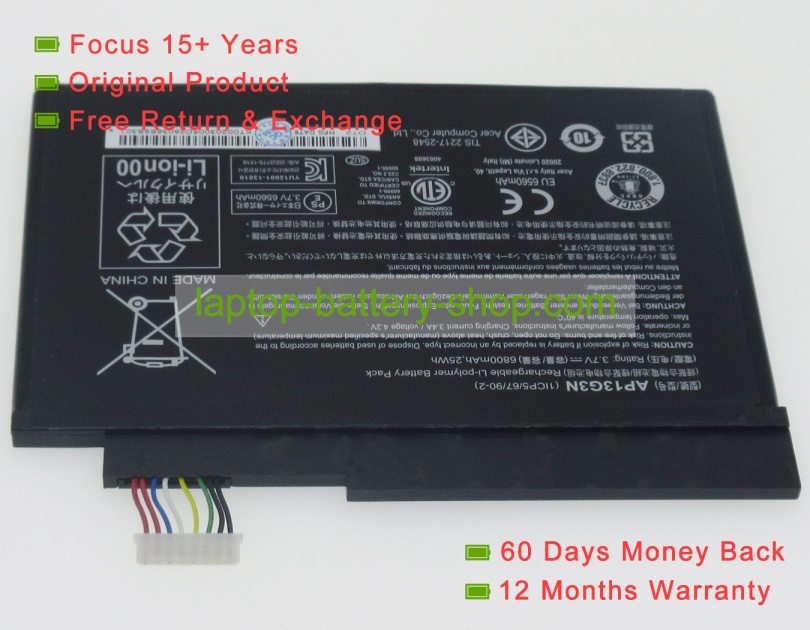 Acer AP13G3N, KT.00203.005 3.7V 6800mAh replacement batteries - Click Image to Close