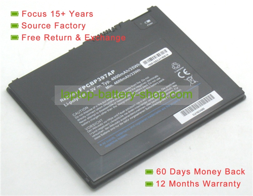 Fujitsu FPCBP397AP, FPCBP397 7.2V 4800mAh replacement batteries - Click Image to Close