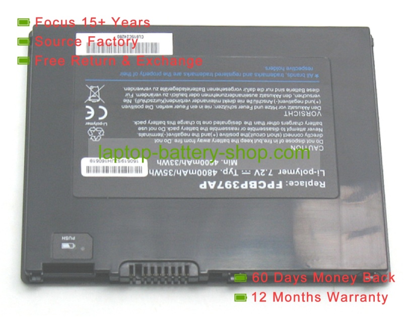 Fujitsu FPCBP397AP, FPCBP397 7.2V 4800mAh replacement batteries - Click Image to Close