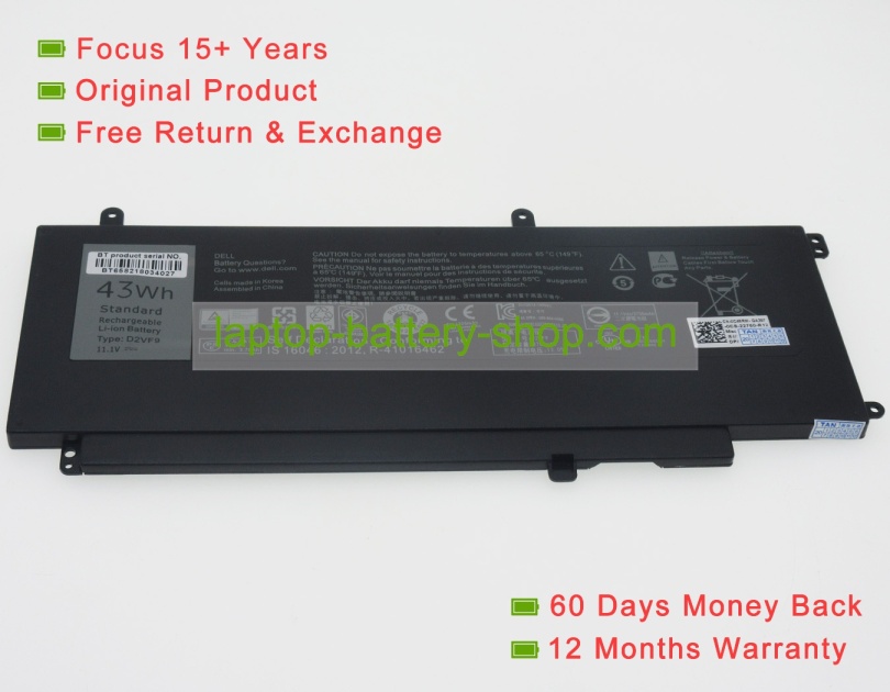 Dell D2VF9, PXR51 11.1V 3874mAh replacement batteries - Click Image to Close
